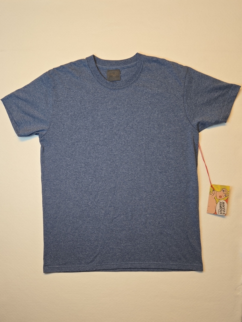 Naked & Famous Denim Circular Knit Blue Crew Neck T-Shirt